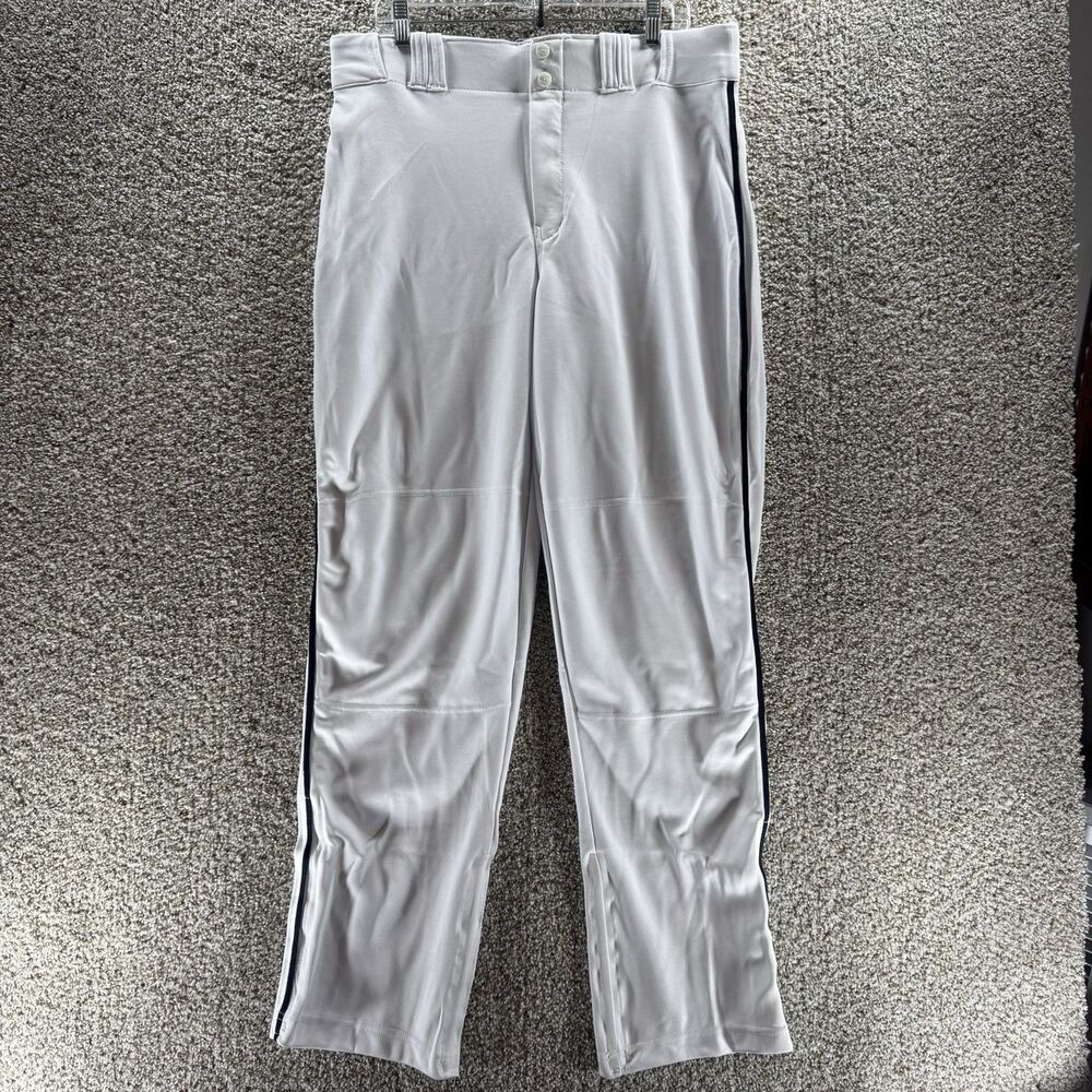 Champro‎ Baseball Pants Mens Large White Triple Crown Navy Blue Piping Adult New